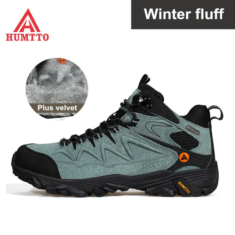 HUMTTO Waterproof Sneakers for Men Hiking Shoes Leather Trekking Boots Women Camping Hunting Mens Mountain Tactical Ankle Boots