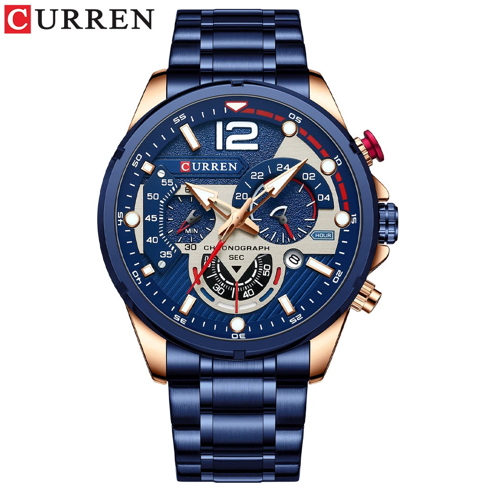 New Watches for Men Top Luxury Brand CURREN Quartz Men’s Watch Sport Waterproof Wrist Watches Chronograph Date Relogio Masculino