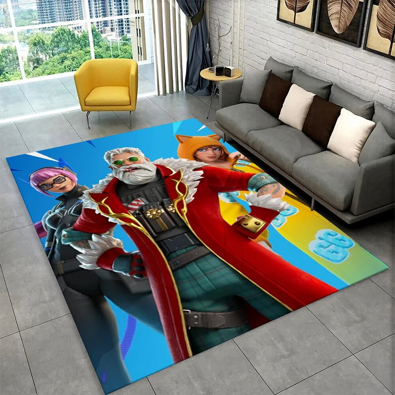 Cartoon F-Fortnite Game Gamer Carpet Rug for Playroom Bedroom Living Room Sofa Home Decor,kids Area Rug Non-slip Floor Mat