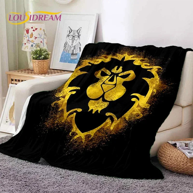 WOW, World of Warcraft Demon Hunter, Lich King Game 3D Soft Blankets,Throw Blanket for Picnic Beds Sofa Home Bedroom Kids Gifts