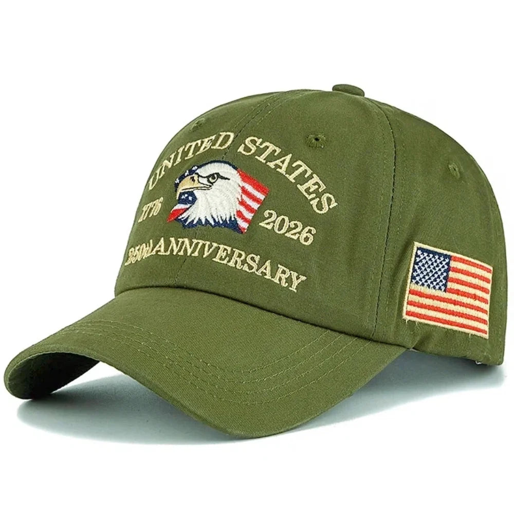 Hot Sale Unisex Baseball Cap American 250th Anniversary 1776-2026 Embroidered Hat Cap Eagle Pattern Outdoor Casual Dad Hat