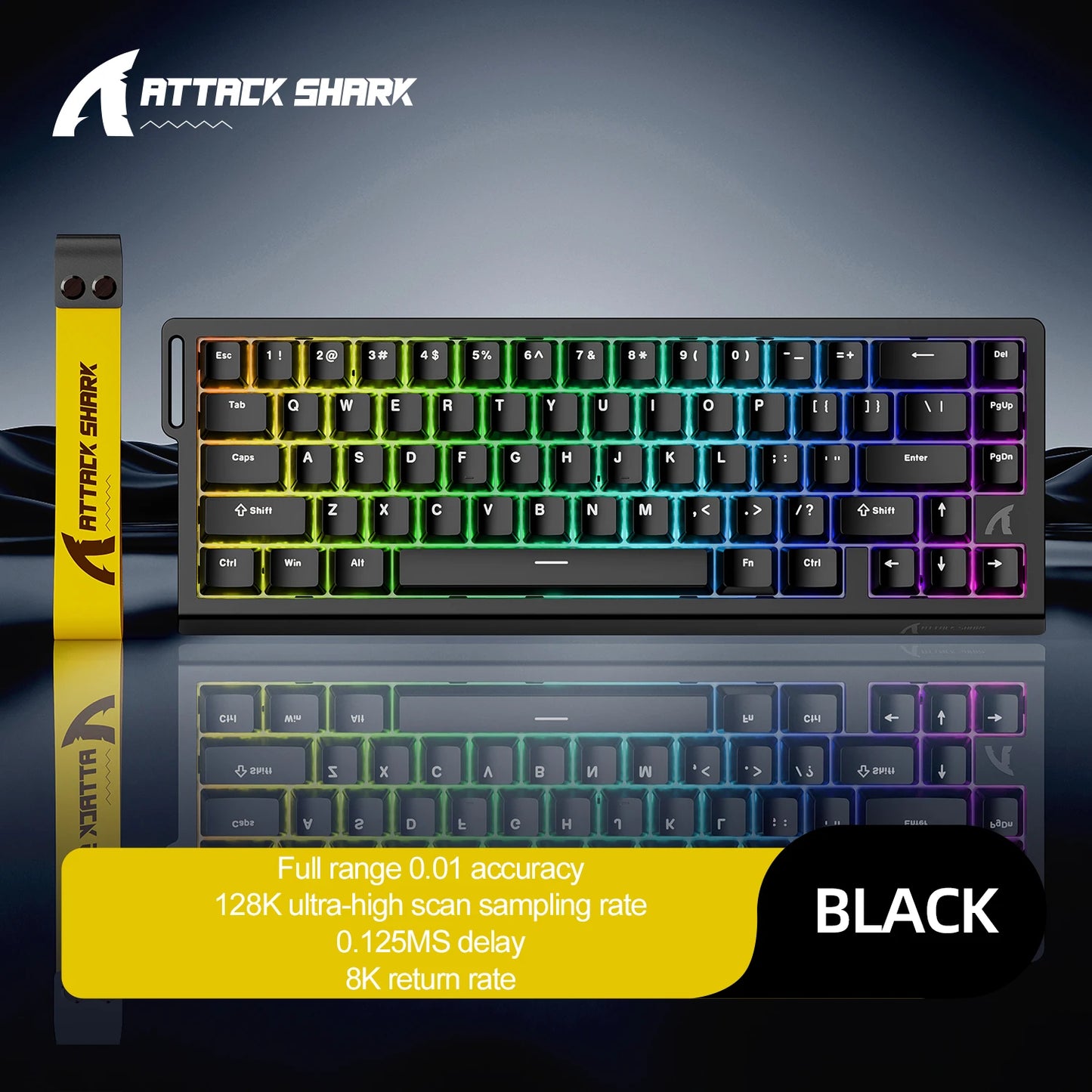 ATTACK SHARK X68HE Magnetic Keyboard Red Wired Mechanical for Pro Gaming 0.01mm Rapid Trigger 8000Hz SOCD/Rs 0.125ms 128K Rate