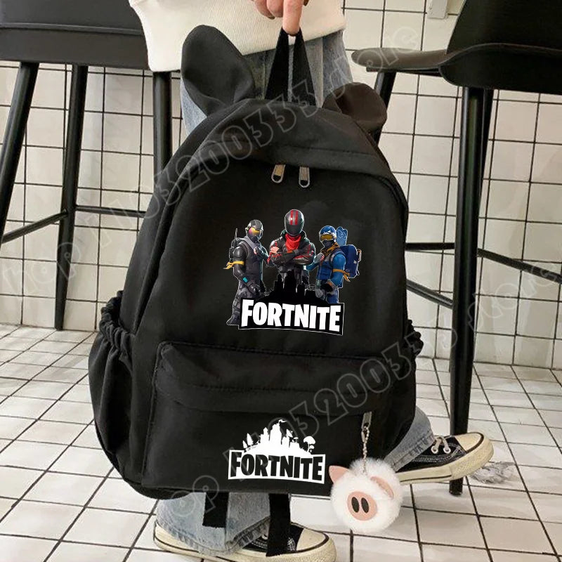 Neuer Fortnite-Cartoon-Rucksack für Jungen und Mädchen, lässige Schultasche mit großem Fassungsvermögen, Studententasche mit Hasenohren, Reiserucksack, Schreibwaren-Geschenk