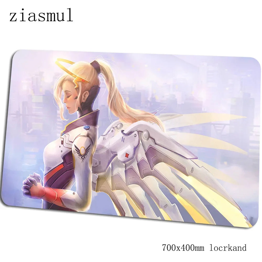 „Overwatch“ pelės kilimėlis – įspūdingas kompiuterio kilimėlis 70x40cm, didelis XL gaming pelės kilimėlis klaviatūrai, žaidimams, PC gamer stalui