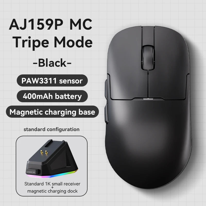 AJAZZ AJ159 APEX/AJ159PRO Wireless Gamer Mouse with RGB Magnetic Charging Base Lightweight AJ159P Gaming Mouse for PC Laptop