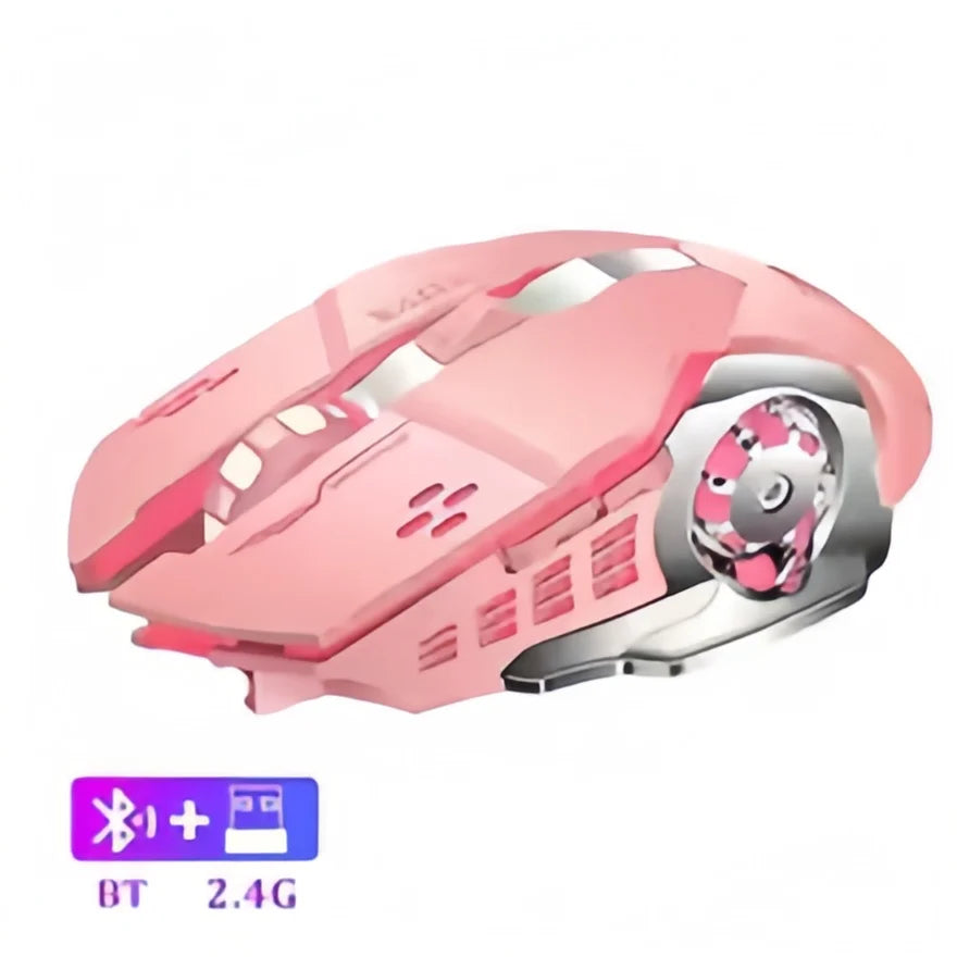 Rechargeable Wireless Gaming Mouse – Silent Bluetooth/USB, RGB Backlight, E-Sports for PC