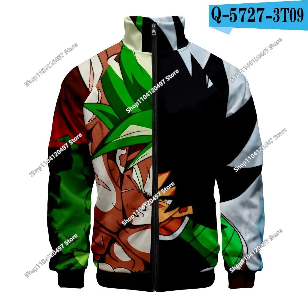 Anime Goku Dragon Ball Jacket Men Women Harajuku Hip Hop Japanese Zip Up Hoodies Goku Clothes Stand Collar Sweatshirt
