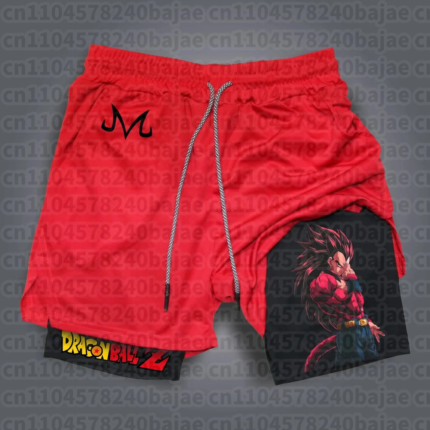 Dragon Ball Hot Blood Anime Peripheral Double-layer Shorts 2025 Men's Comfortable and Breathable Sports Five-point Pants