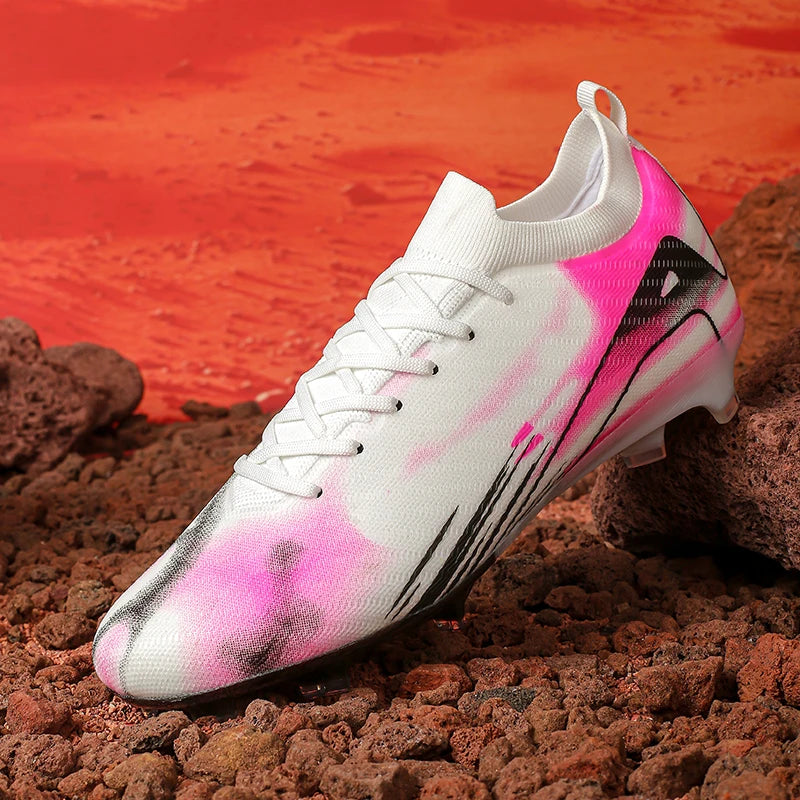 New Men Football Boots FG Non-Slip Training Shoes Soccer Cleats Long Spikes Soccer Shoes Ultralight Outdoor Drop Shipping
