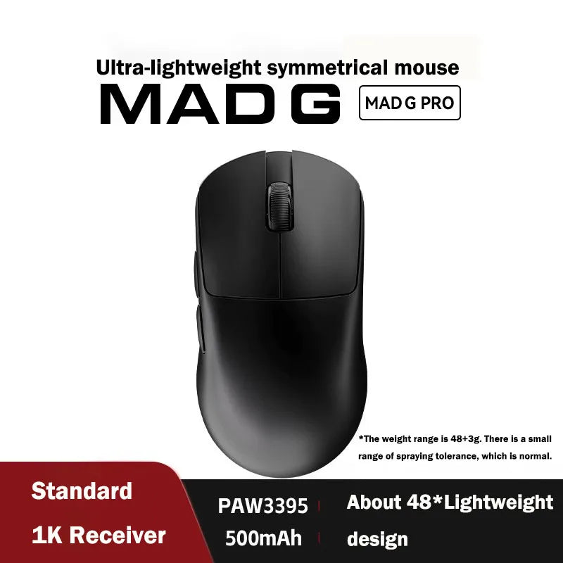 FGG Madlions Mad G Pro Max Ultra-Lightweight Wireless Gaming Mouse, PAW3395 Sensor, 8KHz Dual-Mode Bluetooth & 2.4GHz Low Latency Mouse