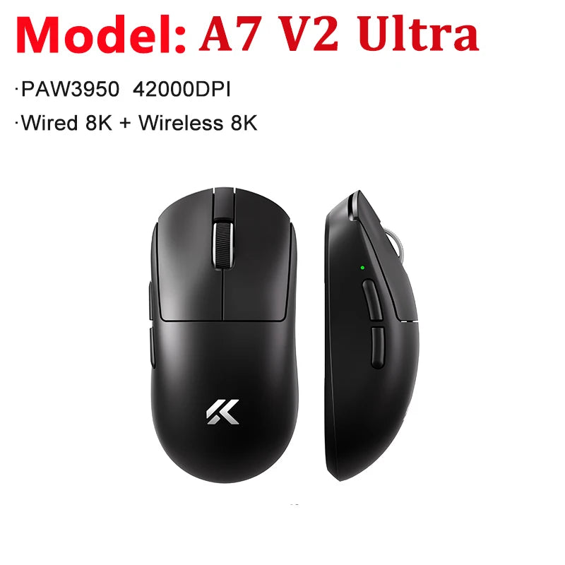 MCHOSE A7 V2 Ultra / Pro lehká bezdrátová herní myš Dual 8000Hz PAW3950 TI 42000DPI pro PC e-sport hráče