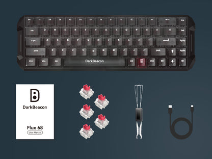 DarkBeacon Flux 68 HE Magnetic Switch Hot Swappable Mechanical Gaming Keyboard, USB-C Wired RGB 65% Layout
