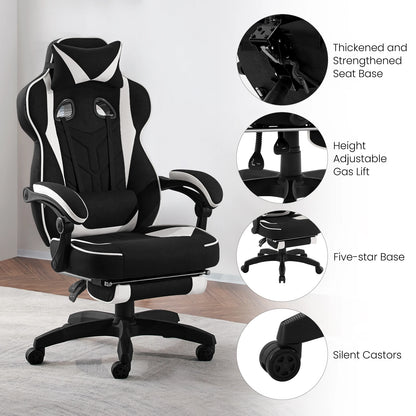 WOLTU Executive Office Chair Breathable Gaming Chair Ergonomic Gamer Computer Chair with Lumbar Cushion Headrest Footrest