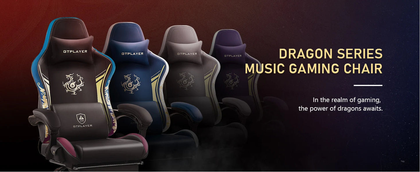 GTPLAYER Gaming chair Gamer chair with Bluetooth Speakers and Footrest Dragon Series Office Chair Ergonomic Gaming chair
