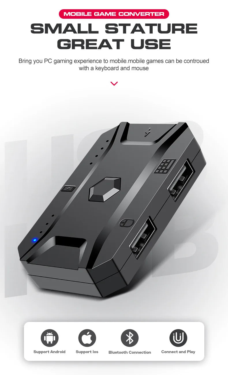 Kit Mobilador Gamer Kit Gaming Keyboard Mouse Mobile Games Converter 3 In 1 Combo One Hand Keyboard for PUBG Mobile Games TF900