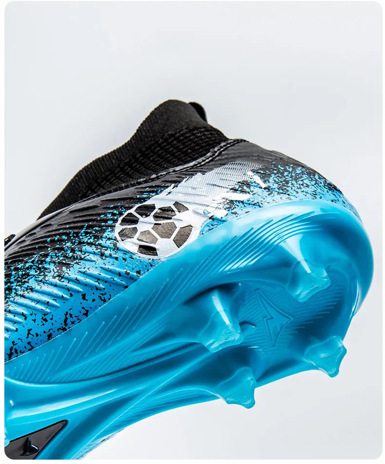 Pro Performance High-Cut Soccer Boots FG Long Studs Breathable Lightweight Cleats for Outdoor Grass Matches and Daily Training