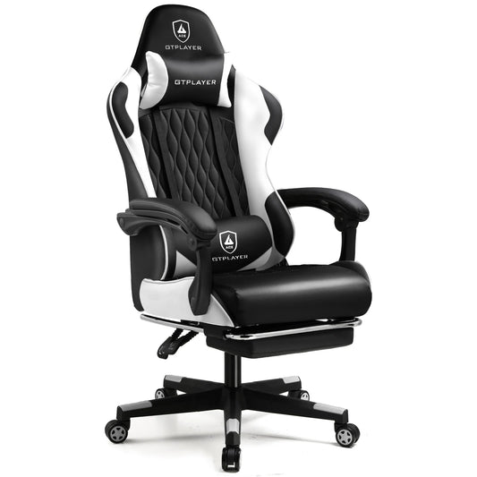 GTPLAYER Gaming Chair Gamer Chair Ergonomic Office Chair Footrest Adjustable Lumbar & Pillows Gaming Chair
