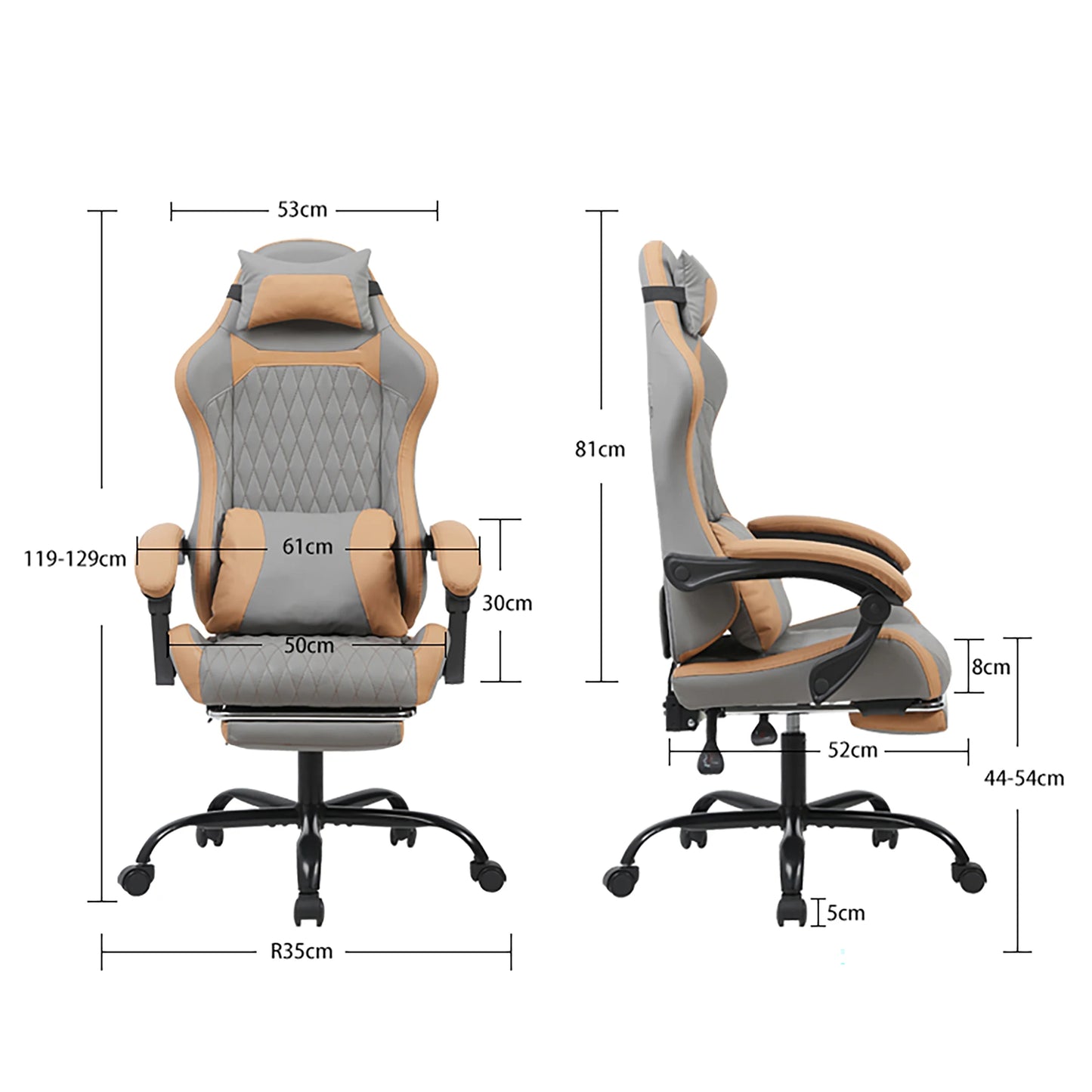 Elegant Ergonomic Gaming Chair, Comfortable Computer Seat for Game Room and Home Desk, Reinforced Frame for Daily Use