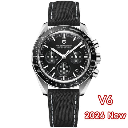 PAGANI DESIGN 2026 New Red Men's Watches Luxury Quartz Wrist Watch For Men Chronograph Automatic Date Waterproof Local Shipping