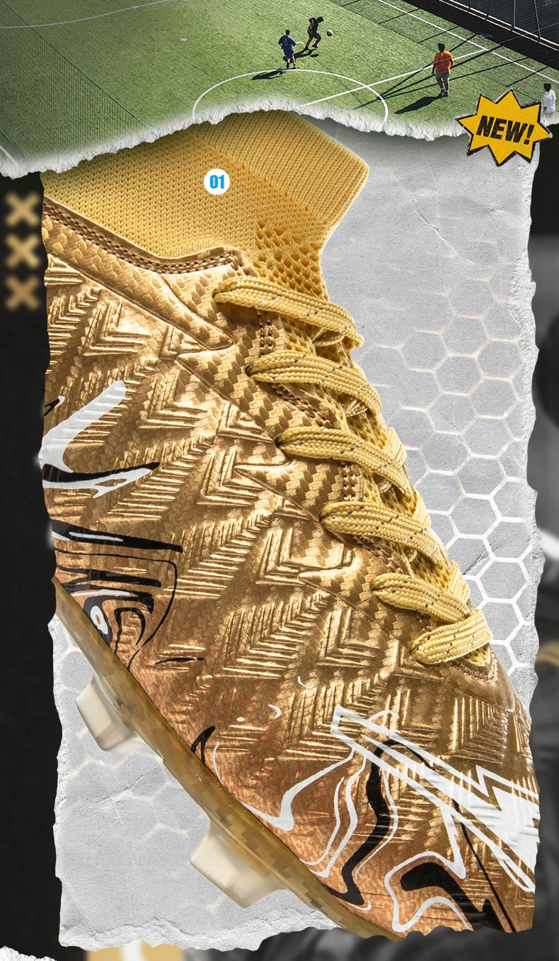 Professional Adult Men's Breathable Football Shoes With Long Studs Wear-Resistant Anti Slip