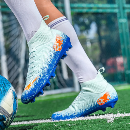 Pro Performance High-Cut Soccer Boots FG Long Studs Breathable Lightweight Cleats for Outdoor Grass Matches and Daily Training