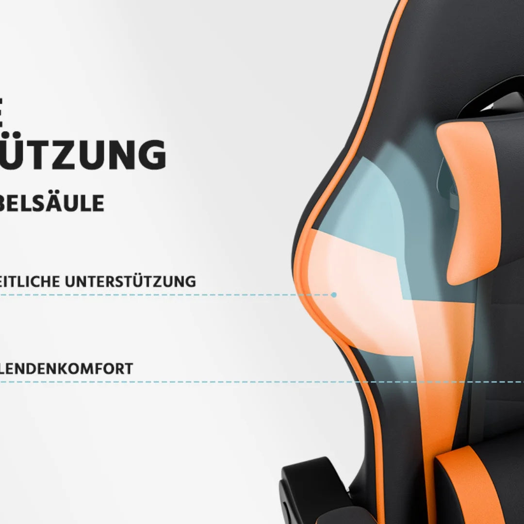 Gaming Chair Ergonomic Gaming Chair with Lumbar Support, Breathable PU Leather Office Chair, Comfortable Computer Chair, Load Capacity 2