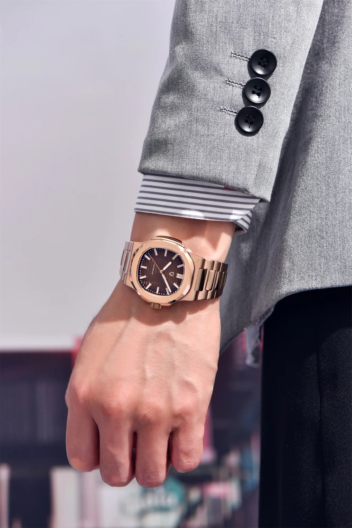 PAGANI DESIGN 2026 New Luxury Automatic Watch  Men Mechanical Wristwatch Stainless Steel Sapphire glass 40MM Barrel dial Watch