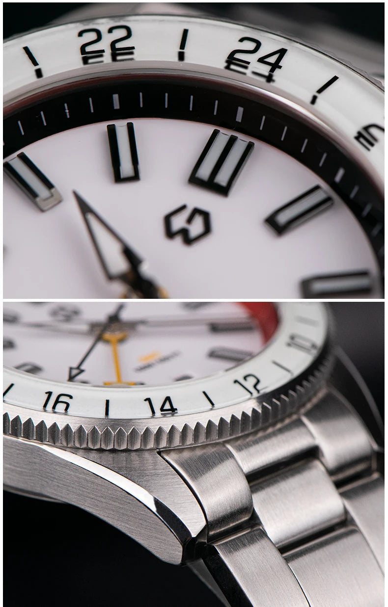 Comes With Rubber Strap Man's Automatic Watch Quartz Swiss Movement BGW9 Luminous Bezel 4-Pin GMT 150 Meters Waterproof Diving