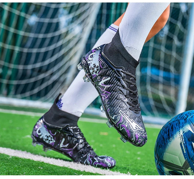 Professional Adult Men's Breathable Football Shoes With Long Studs Wear-Resistant Anti Slip