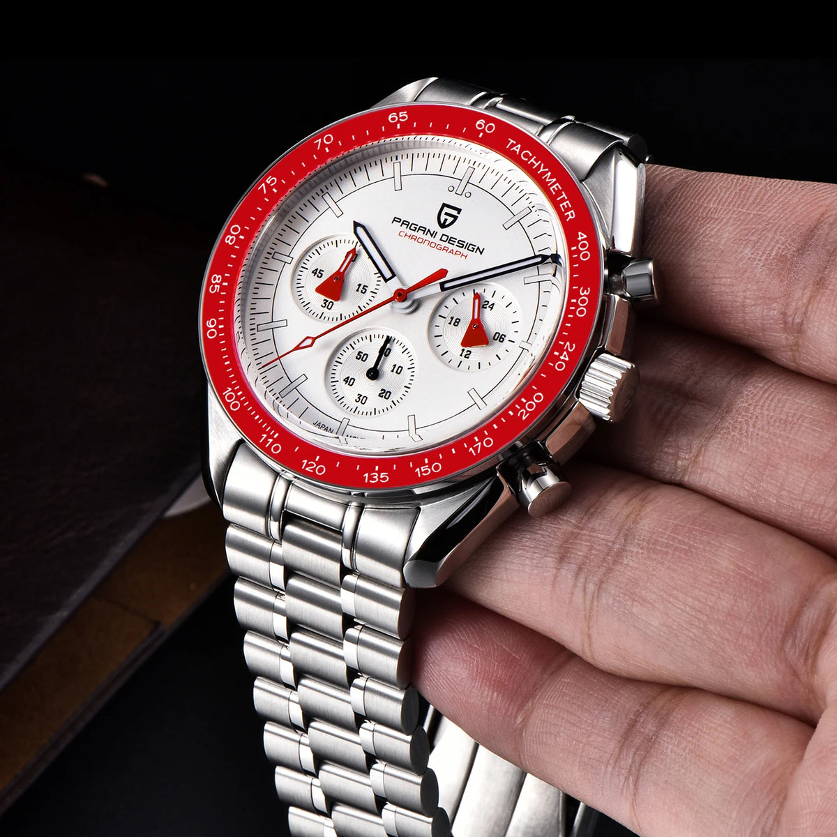 PAGANI DESIGN 2026 New Red Men's Watches Luxury Quartz Wrist Watch For Men Chronograph Automatic Date Waterproof Local Shipping