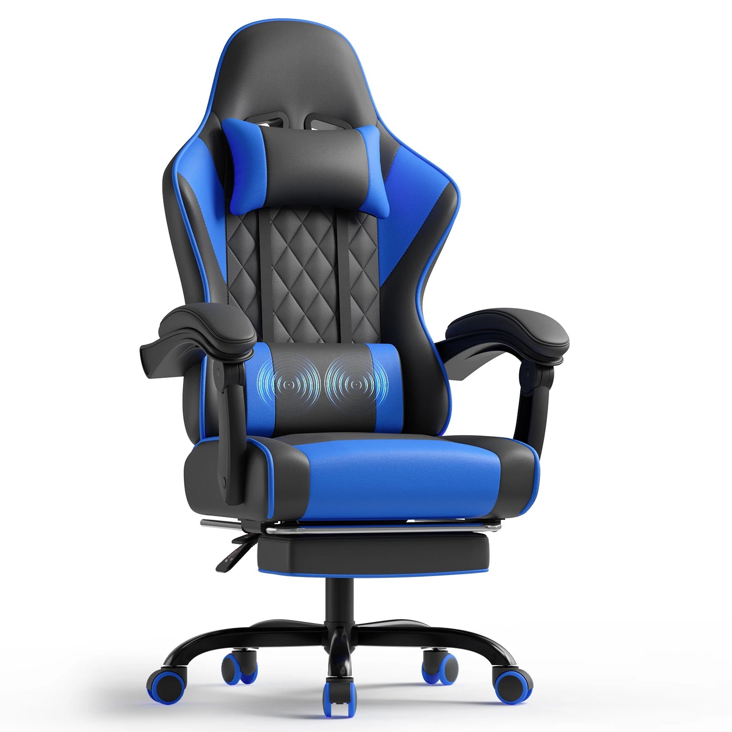 HOMALL Height Adjustable Massage Gaming chair Ergonomic Design with Lumbar Support Headrest Swivel chair