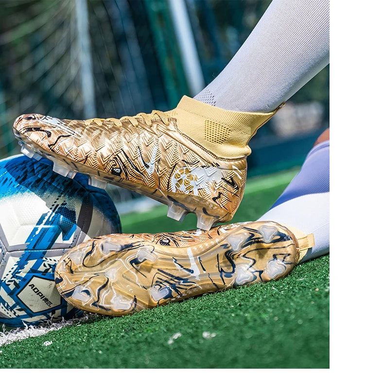 Professional Adult Men's Breathable Football Shoes With Long Studs Wear-Resistant Anti Slip