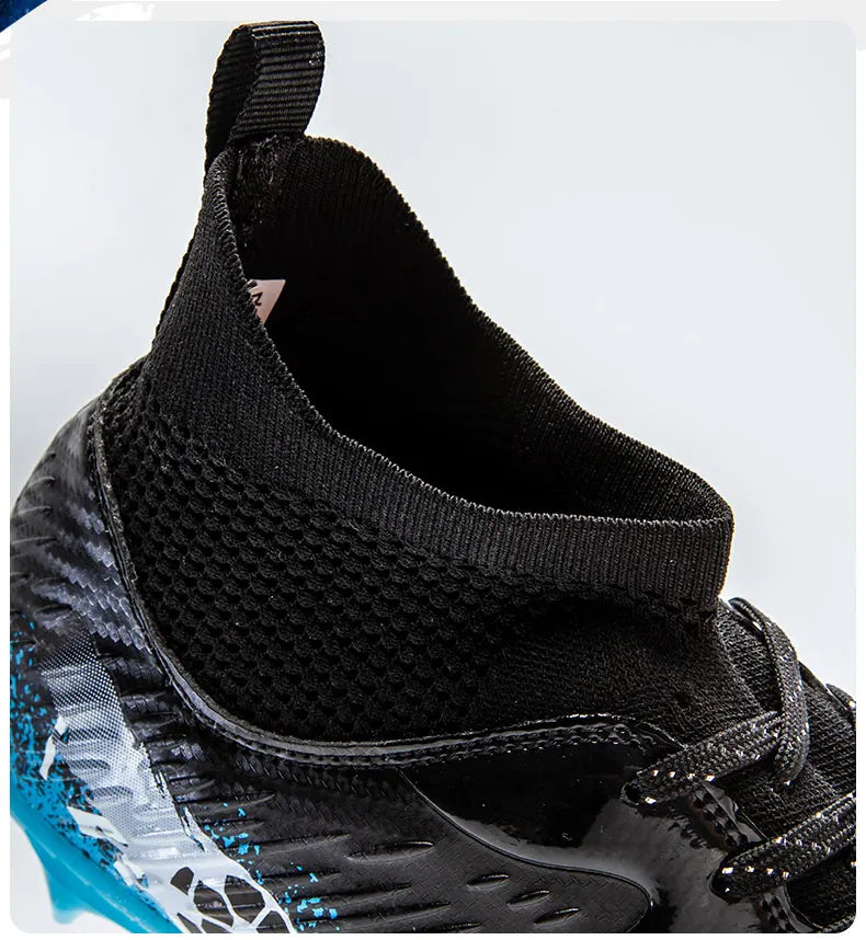 Pro Performance High-Cut Soccer Boots FG Long Studs Breathable Lightweight Cleats for Outdoor Grass Matches and Daily Training