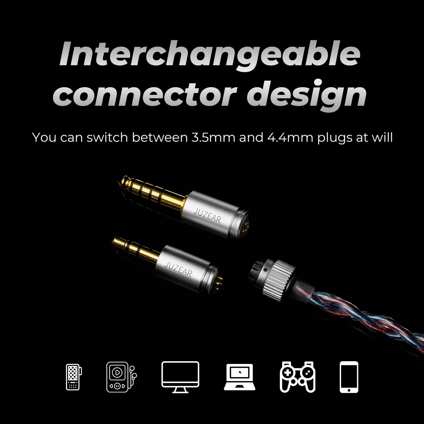 JUZEAR x Z Reviews Defiant 1DD+3BA Hybrid In-ear Earphones 3-Way Crossover HiFi Headset with 3.5+4.4mm Replaceable Plugs Cable