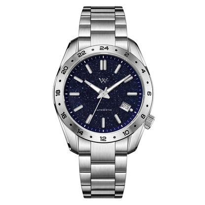 WM Watch Automatic Mechanical 2565  Watches Lapis Lazuli/Blue Sandstone Dial Waterproof AR Coated 100M Welly Merck Watch 223M