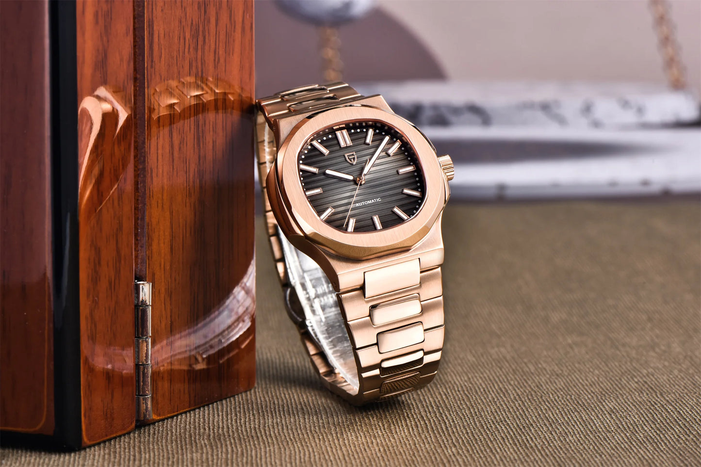 PAGANI DESIGN 2026 New Luxury Automatic Watch  Men Mechanical Wristwatch Stainless Steel Sapphire glass 40MM Barrel dial Watch