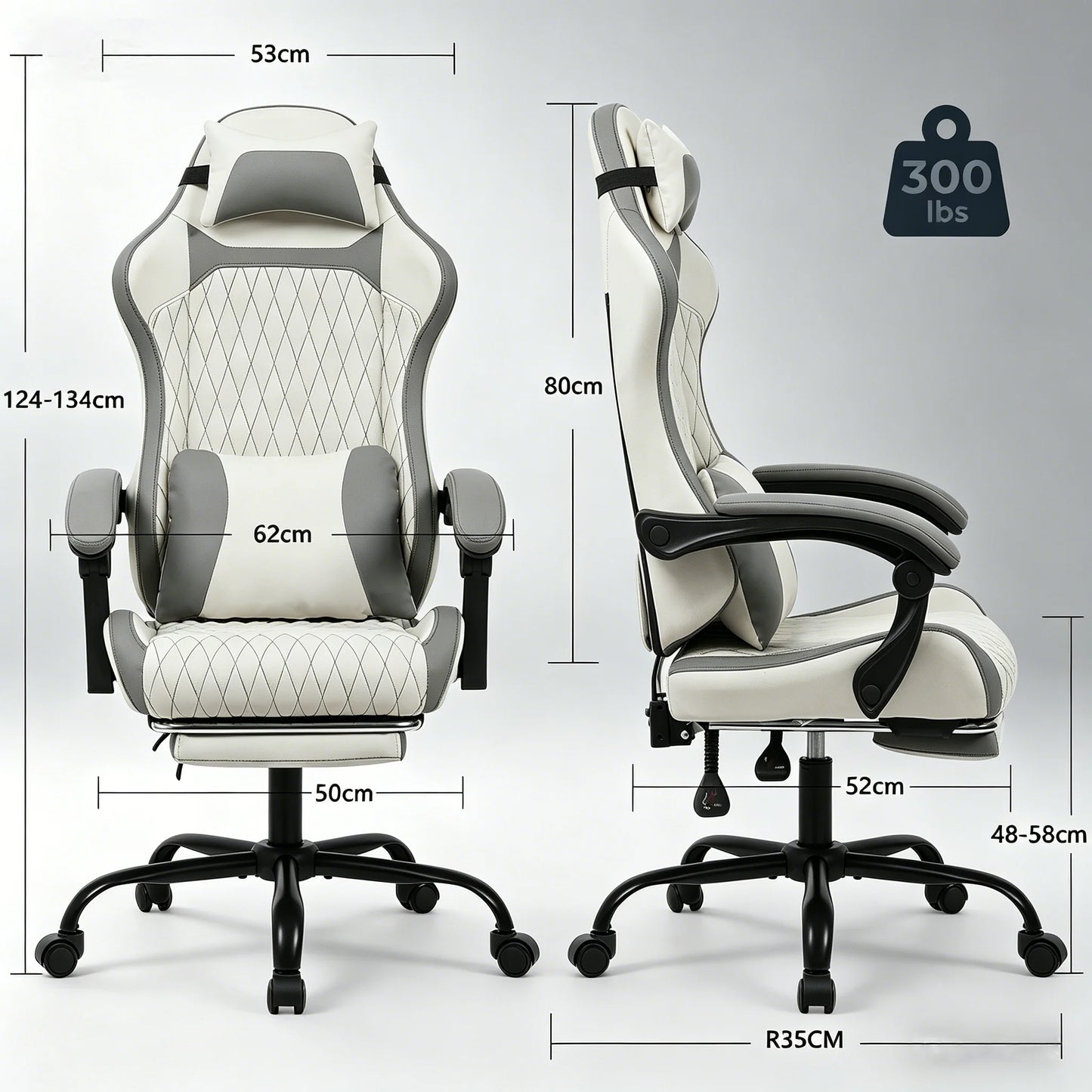 Elegant Ergonomic Gaming Chair, Comfortable Computer Seat for Game Room and Home Desk, Reinforced Frame for Daily Use