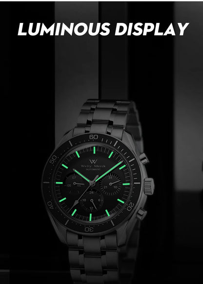 WM Watch Automatic Mechanical Watch 200M Waterproof Casual Classic Business Welly Merck Men Watches 170M-WM