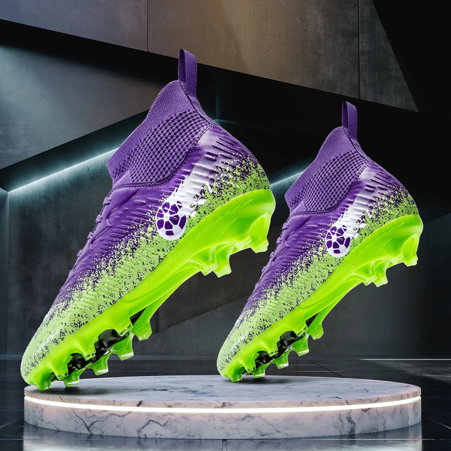 Pro Performance High-Cut Soccer Boots FG Long Studs Breathable Lightweight Cleats for Outdoor Grass Matches and Daily Training