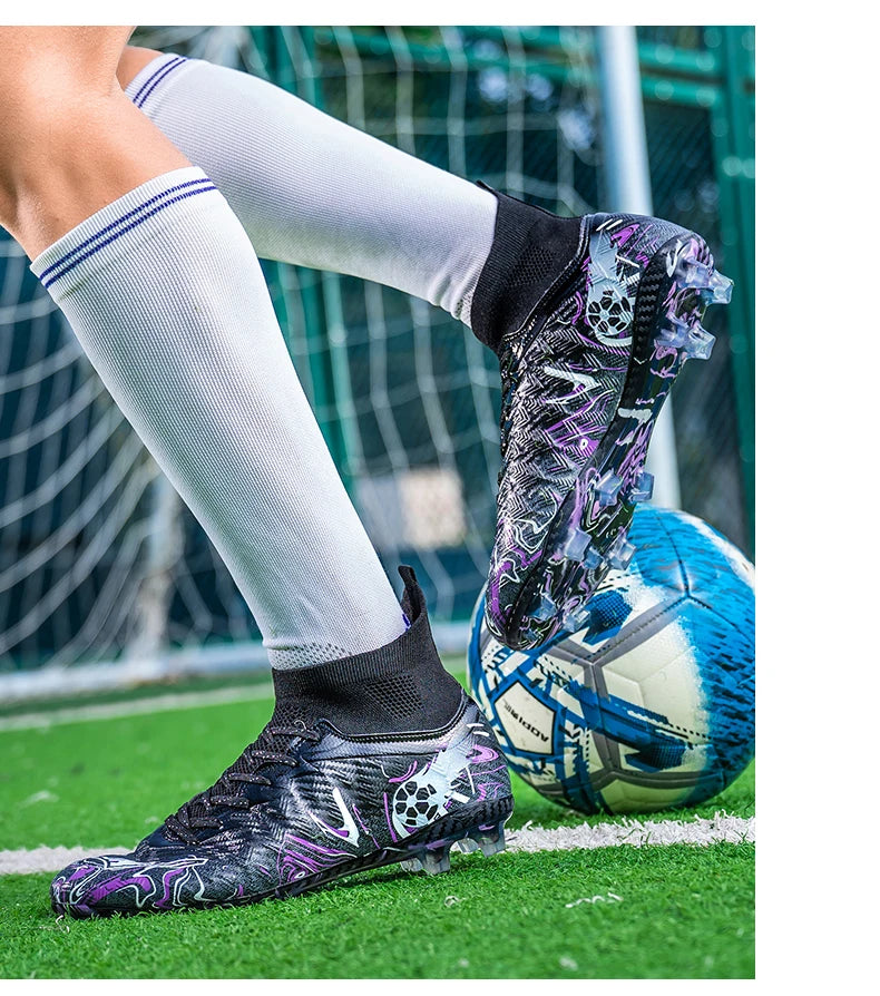 Professional Adult Men's Breathable Football Shoes With Long Studs Wear-Resistant Anti Slip