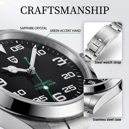 PAGANI DESIGN PD-1692 Men's Automatic Watches 40MM Stainless Steel Mechanical Wristwatch Sapphire AR Coated Waterproof Watch V3