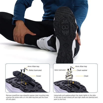 Santic Cycling Shoes Multi-purpose Running SPD Indoor Leisure Shoes Rubber Sole Hook Loop Design 3D Mesh Fabric Sneakers Unisex