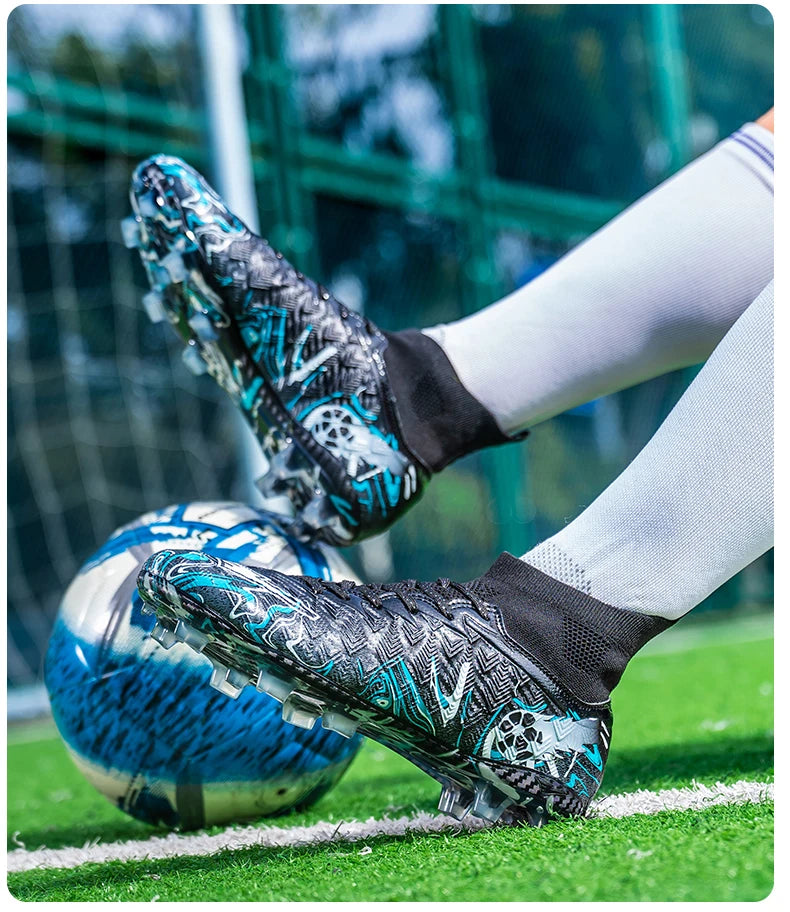 Professional Adult Men's Breathable Football Shoes With Long Studs Wear-Resistant Anti Slip