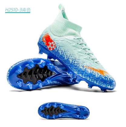 Pro Performance High-Cut Soccer Boots FG Long Studs Breathable Lightweight Cleats for Outdoor Grass Matches and Daily Training