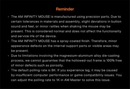 Angry Miao Infinity Gaming Wireless Mouse Metal Ultralight Hollow Hot-Swappable PAW3950 Dual 8K Wired Tri-Mode