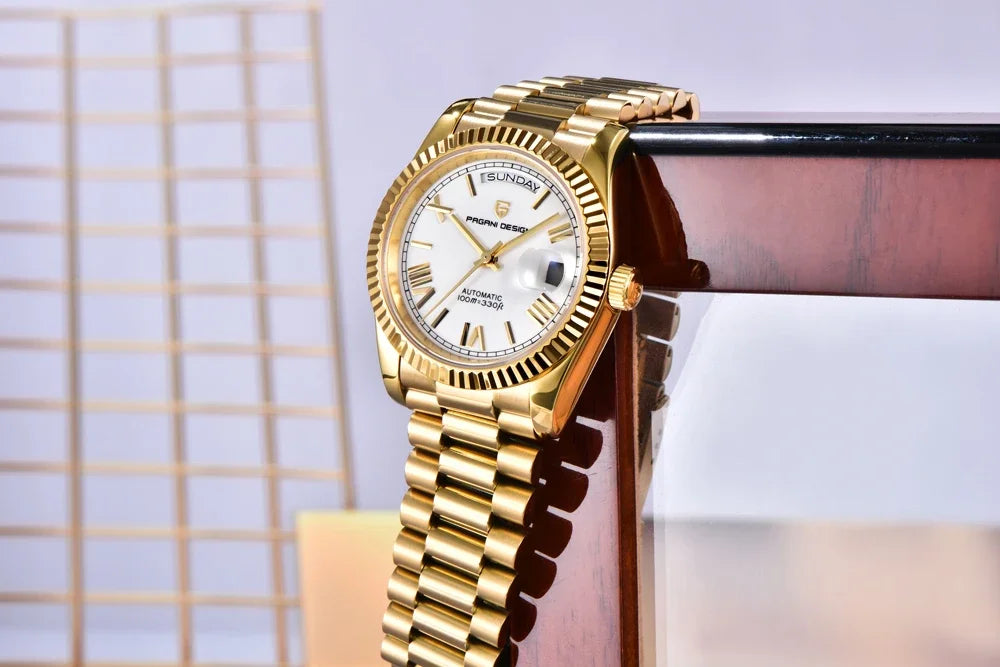 New Watch man PAGANI DESIGN D36 gold Rose Luxury automatic mechanical waterproof glass Sapphire AR stainless steel Date gift Man