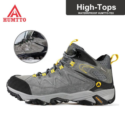 HUMTTO Waterproof Sneakers for Men Hiking Shoes Leather Trekking Boots Women Camping Hunting Mens Mountain Tactical Ankle Boots