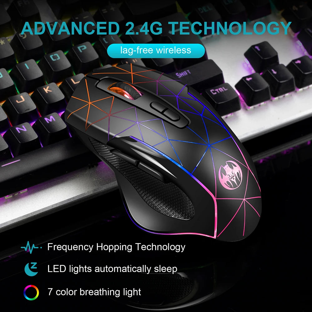 2.4G Rechargeable Wireless Mouse Gamer Gaming Mouse Computer Mouse Usb Ergonomic Mause With Backlight RGB Mice For Laptop PC