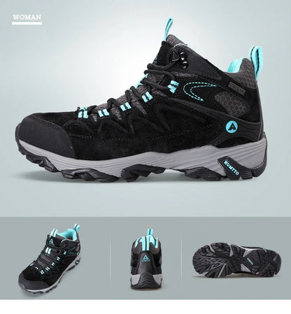 HUMTTO Waterproof Sneakers for Men Hiking Shoes Leather Trekking Boots Women Camping Hunting Mens Mountain Tactical Ankle Boots