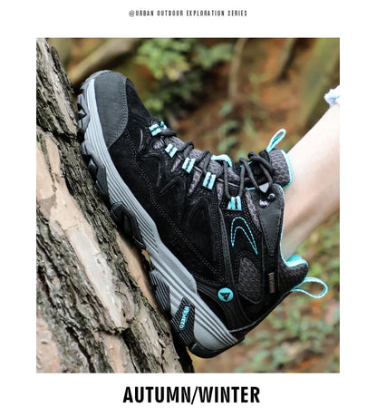 HUMTTO Waterproof Sneakers for Men Hiking Shoes Leather Trekking Boots Women Camping Hunting Mens Mountain Tactical Ankle Boots